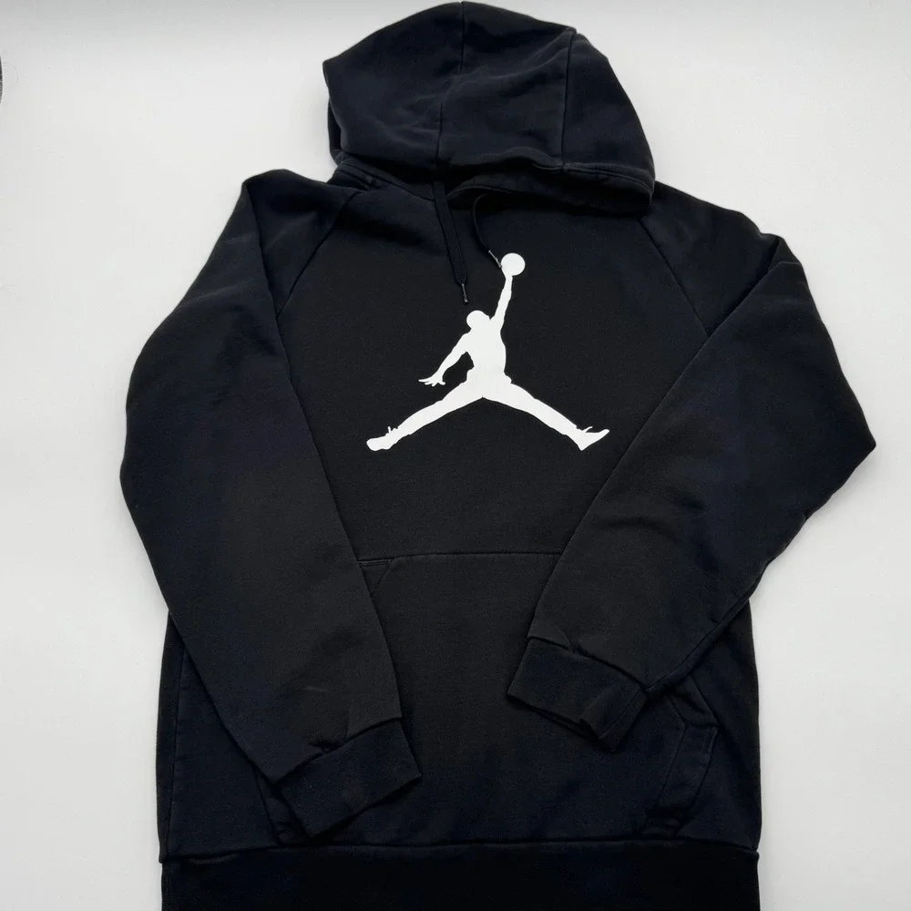 Jordan Jumpman Pullover Hoodie Mens Small Black White Logo Sweatshirt Monochrome